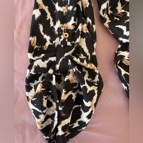 Large Cato Animal Print Roll Tab Sleeve Tunic Top - Picture 10 of 10